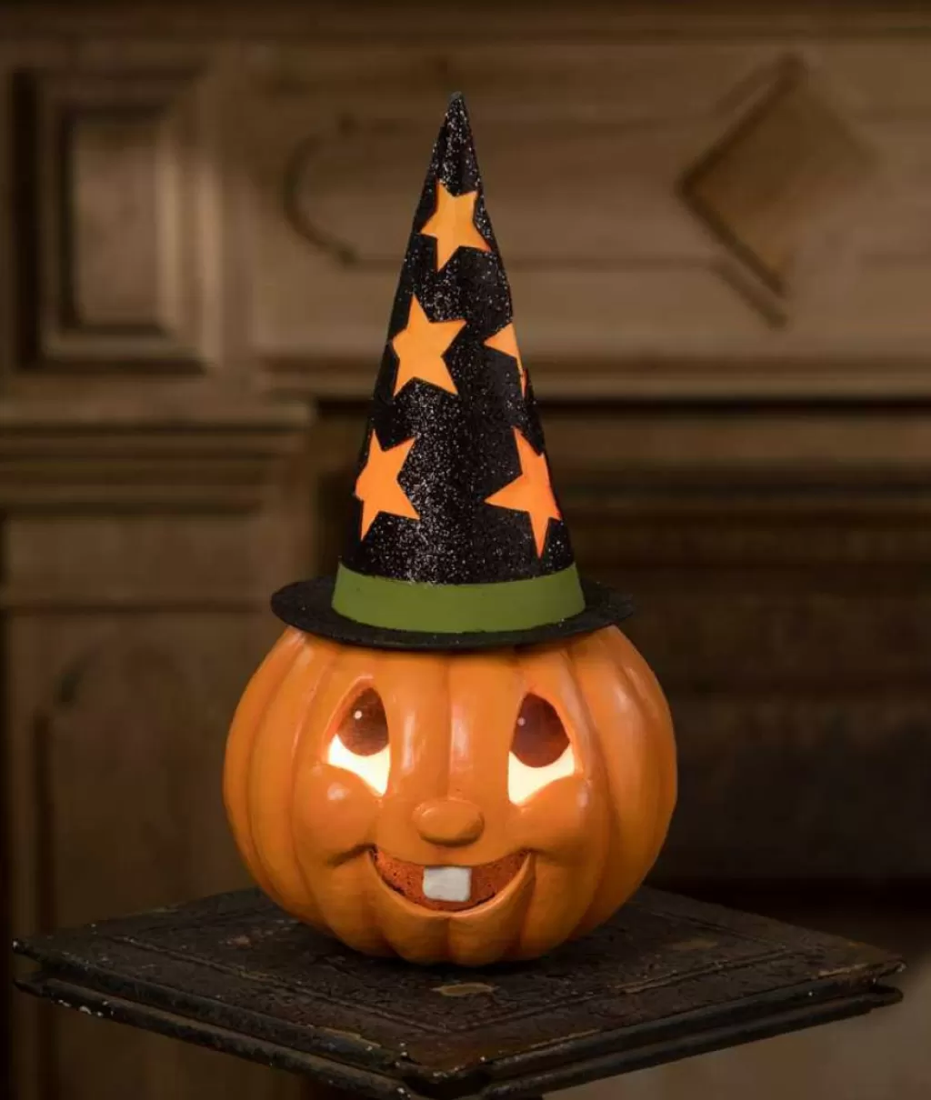 Bethany Lowe Tl0244 - Retro Pumpkin Witch Container Flash Sale