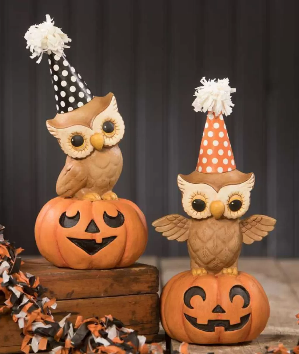 Bethany Lowe Tl9436 - Party Owl On Pumpkin 2A Cheap