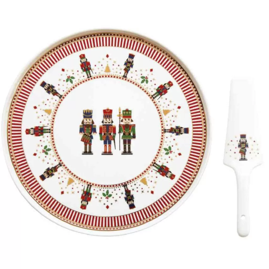 Easy Life Tableware Porcelain Cake Plate 32 Cm With Slicer Store