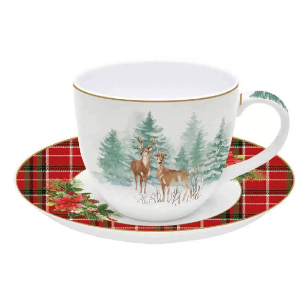 Easy Life Tableware Porcelain Tea Cups And Saucers 200 Ml Clearance