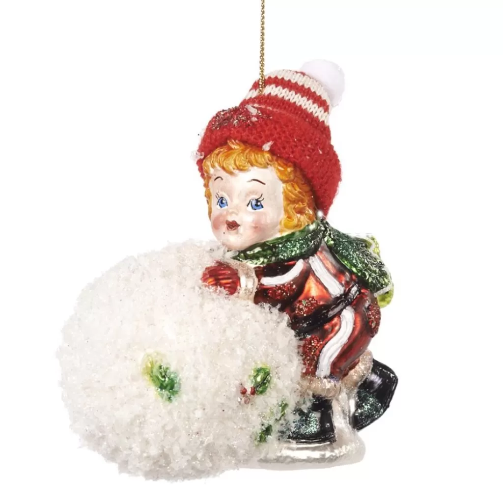 Goodwill Glass Kid With Snow Ball Ornament Tr 27001 Best