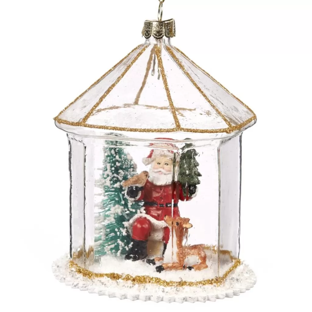 Goodwill Glass Santa Scene In House Ornament Tr 27390 Best Sale