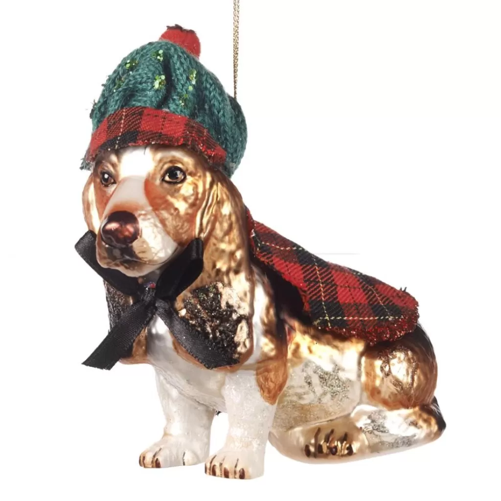 Goodwill Glass Tartan Dog Ornament Tr 27062 Sale