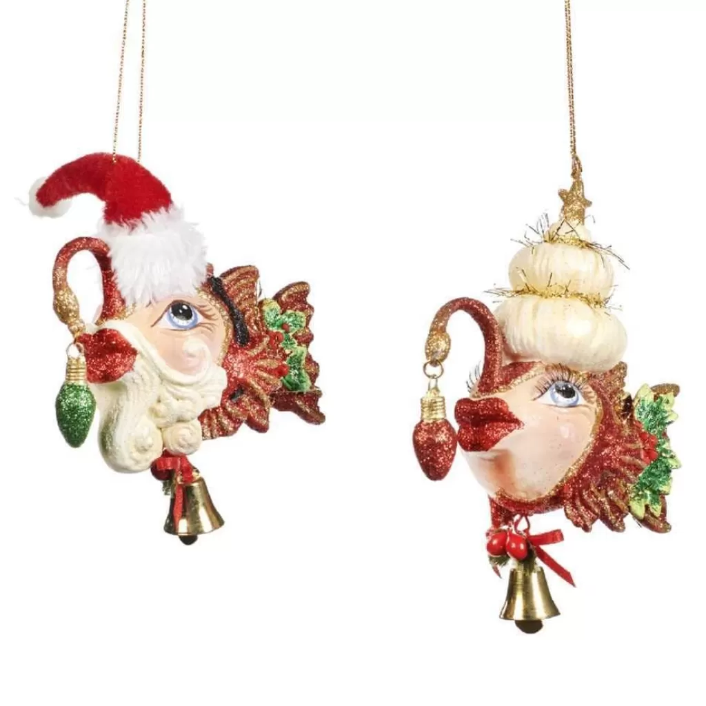 Goodwill Belgium B 92353 Santa Angler Fish 2 Assorted Ornaments Discount