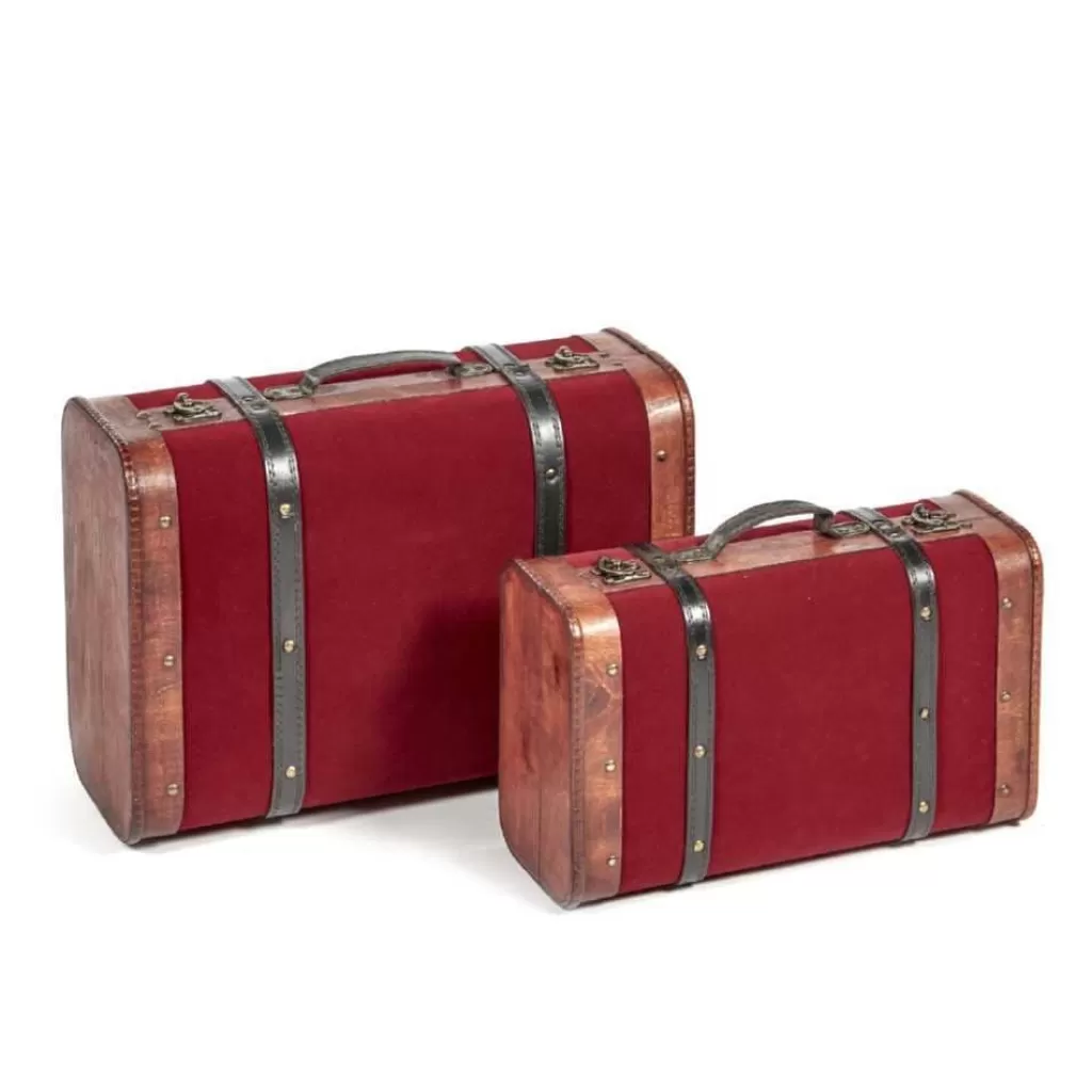 Goodwill Belgium K 10151 Wood Velvet Suitacse Set Of 2 Boxes Outlet