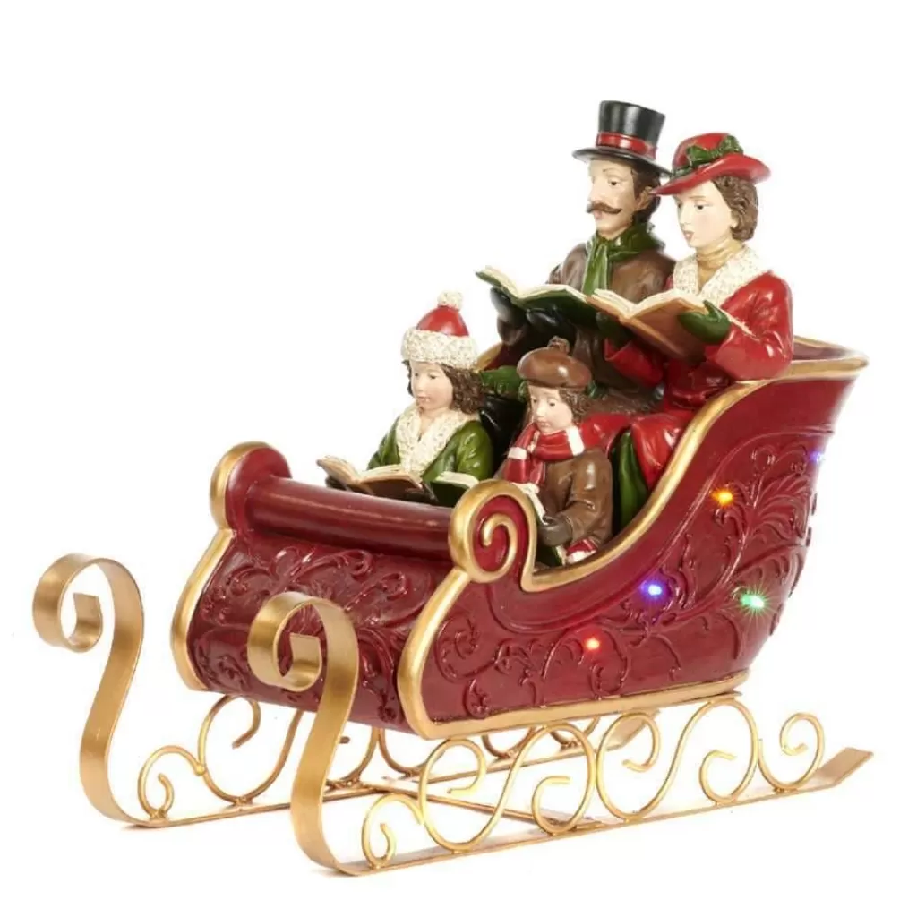 Goodwill Belgium S 30313 Led Lit Xmas Family Choir In Sleigh (B/O) Shop
