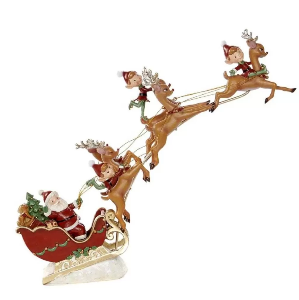 Goodwill Belgium Santa Sleigh With Elves And Deer D 48080 Clearance