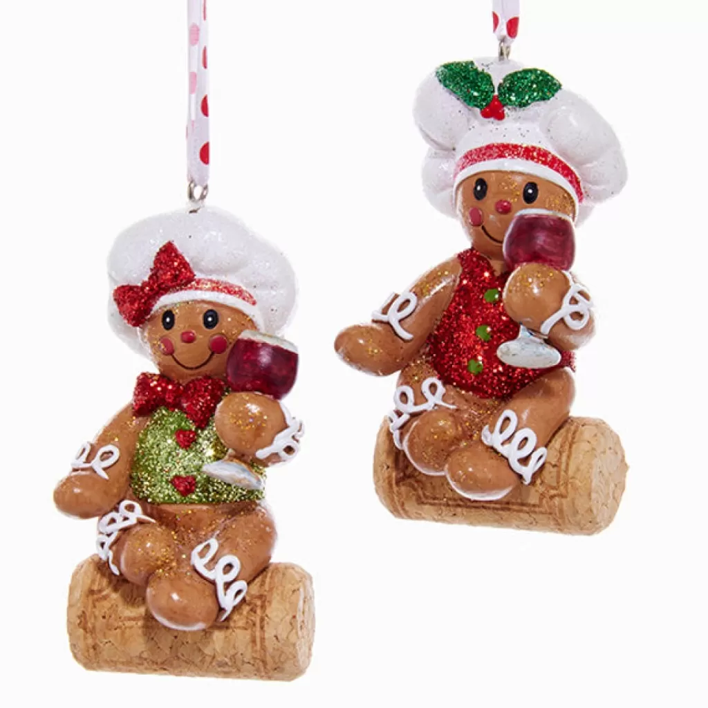 Kurt Adler H5126 Gingerbread Chef With Glass 2 Assorted Kurt S.Adler New York Discount