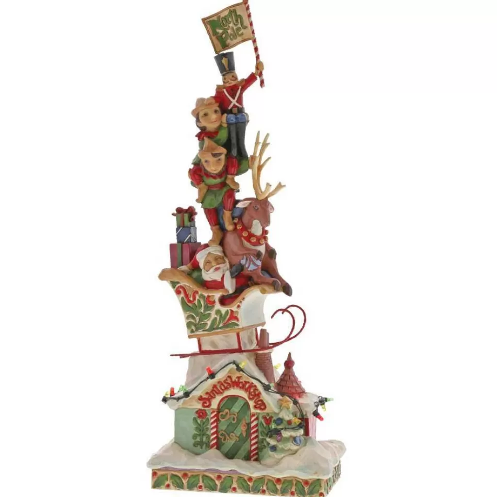 Jim Shore Heaped With Holiday Cheer Lighted Stacked Santa 4060310 Hot