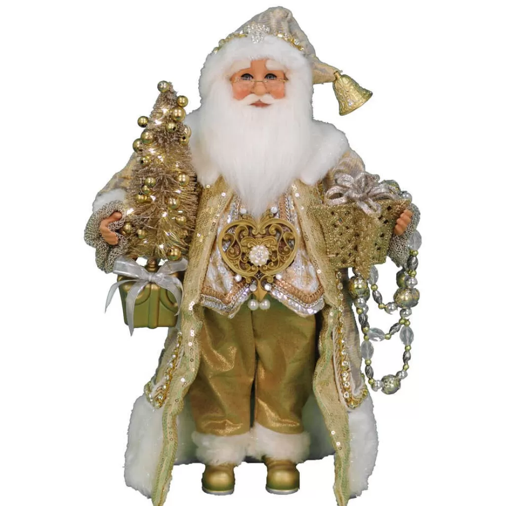 Karen Didion Originals Lighted Golden Glimmer Santa Cc16-189 Online