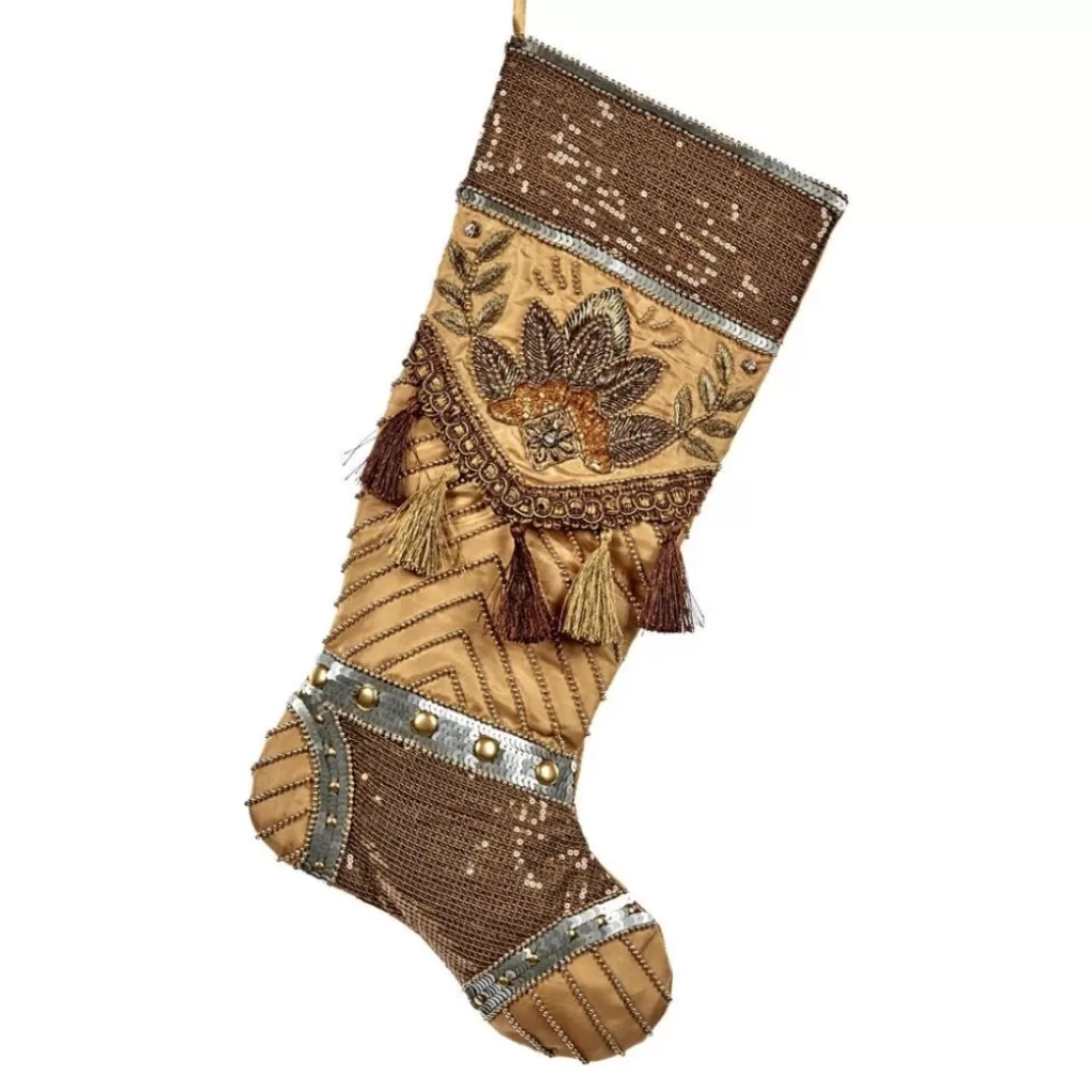 Katherine Collection Katherine's Collection Celebrations Stocking Gold Kc 14-714972 Best Sale