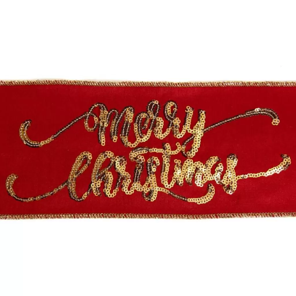 Katherine Collection Katherine's Collection Merry Christmas Ribbon Red/Gold L05-805390 L05-805390 Fashion