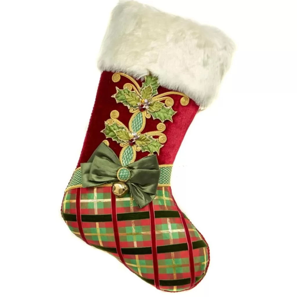 Katherine Collection Katherine's Collection Paper Mache Stocking Burgundy Kc 28-728565 Fashion