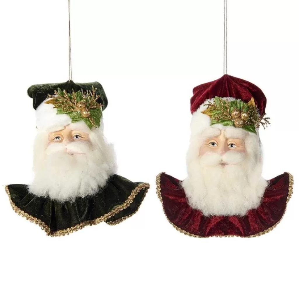 Katherine Collection Katherine's Collection Santa Head Ornament 2 Assorted Kc J 11-911612 Hot