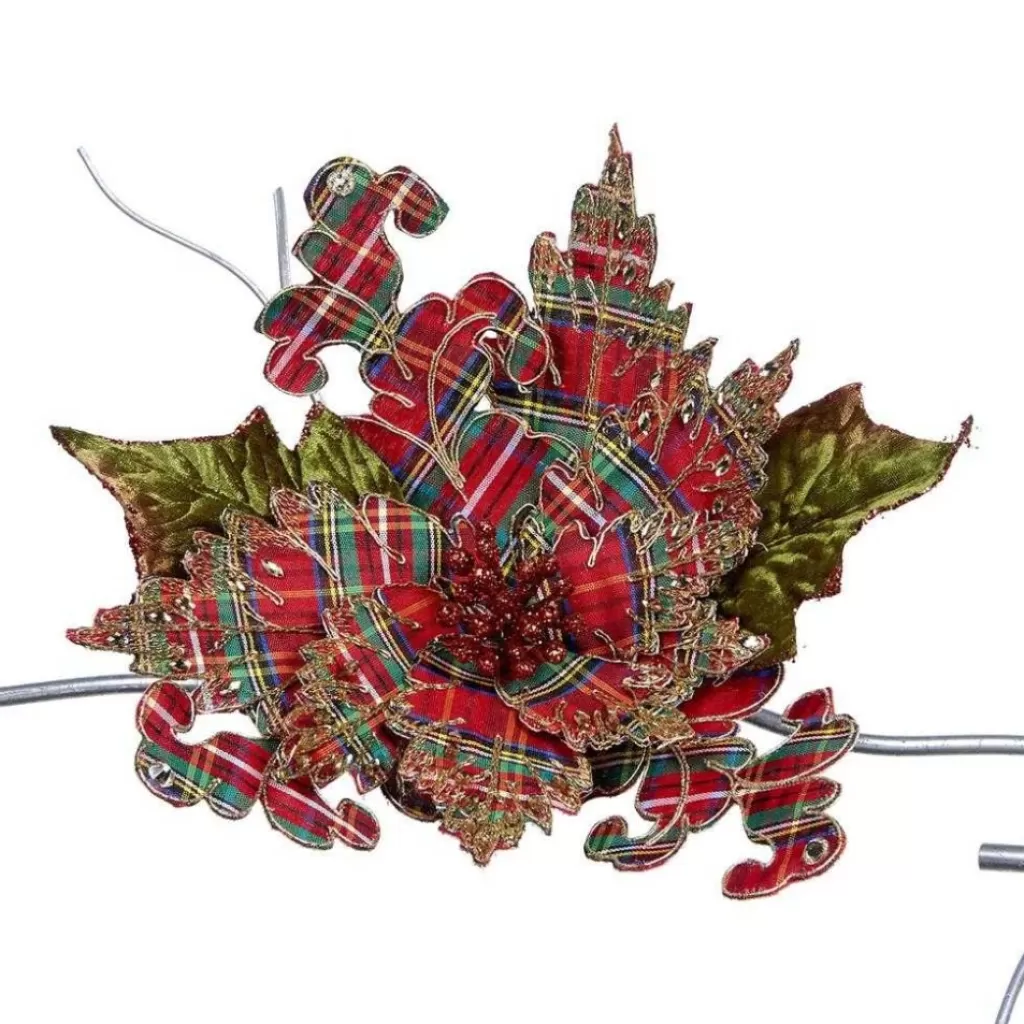 Katherine Collection Katherine's Collection Wishes Plaid Poinsettia On Clip Kc 33-933611 Hot