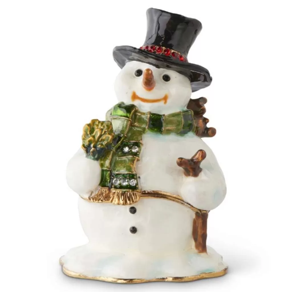 KKInteriors K&K Interiors 53165A - Snowman Hinged Jewelry Box Fashion