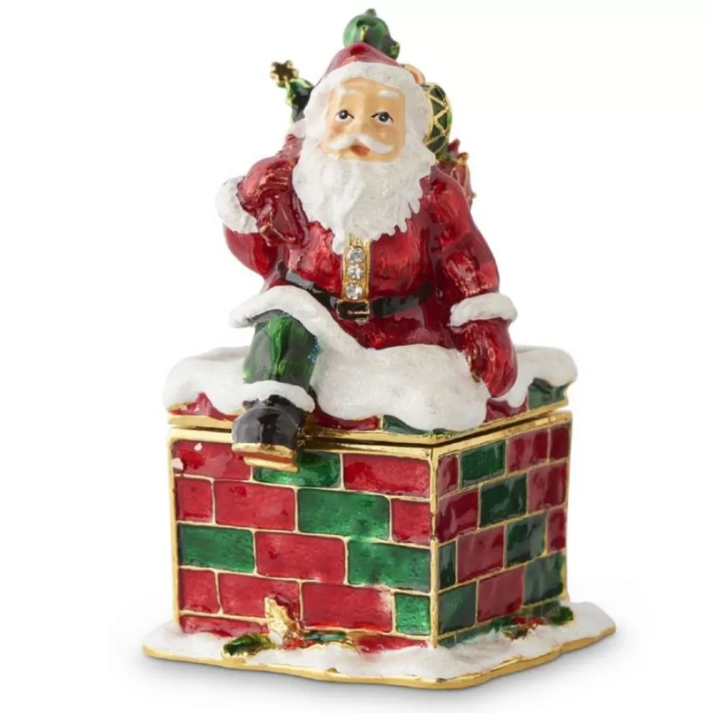 KKInteriors K&K Interiors 53167A - Santa Claus Hinged Jewelry Box Fashion