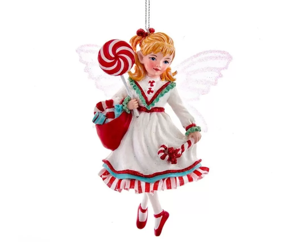 Kurt Adler 5.5" Retro Fairy With Candycane Lollipop E0433 Sale