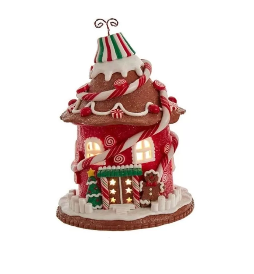 Kurt Adler 7.5" Candy Gingerbread House With C7 Bulb Gbj0022A Cheap