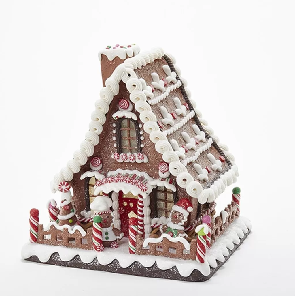 Kurt Adler Nyc D2869 Battery-Operated Led Gingerbread Candy House Table Piece Sale