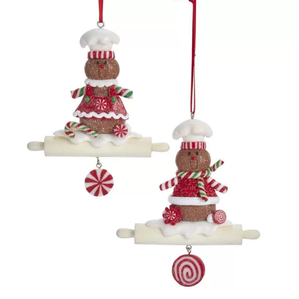 Kurt Adler Nyc D3635 Gingerbread Rolling Pin Ornaments, 2 Assorted Discount