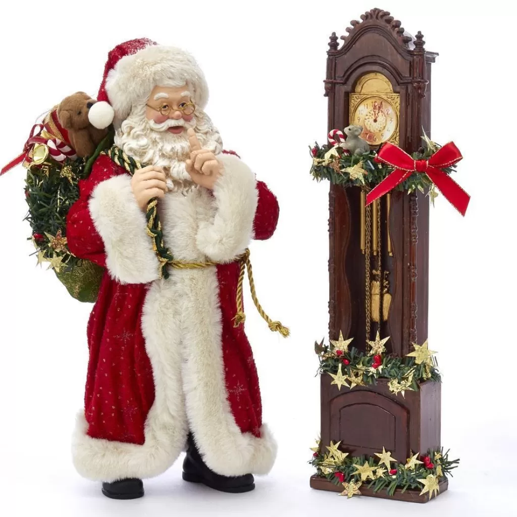 Kurt Adler Nyc Fa0115 Fabriche Santa With Clock, 2-Piece Set Fashion
