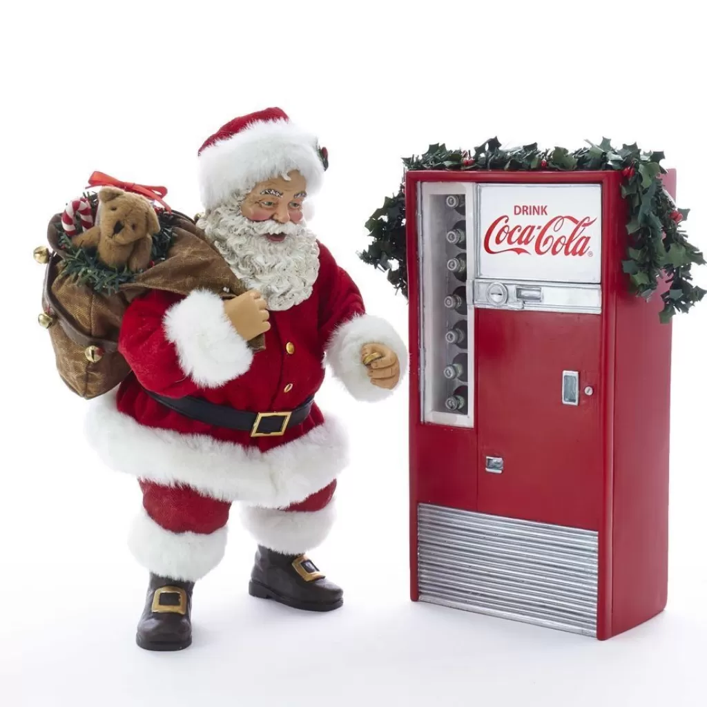 Kurt Adler Santa Coke Machine Lit Sign 2Pc Cc5182 Cheap