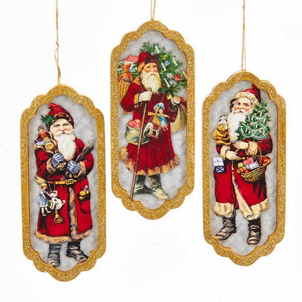 Kurt Adler Kurt S. Adler Nyc C6848 Vintag Cranberry Santa Frame 3 Assorted Outlet