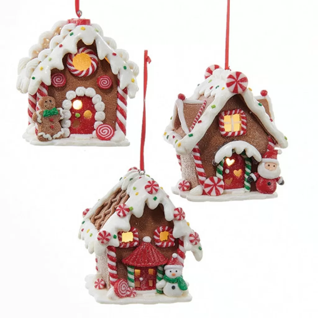 Kurt Adler Kurt S. Adler Nyc D2881 Gingerbread Led House Ornament 3 Assorted Store