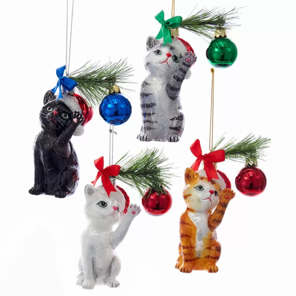 Kurt Adler Kurt S. Adler Nyc Nb1141 Noble Gems Glass Xmas Cat 4 Assorted Flash Sale