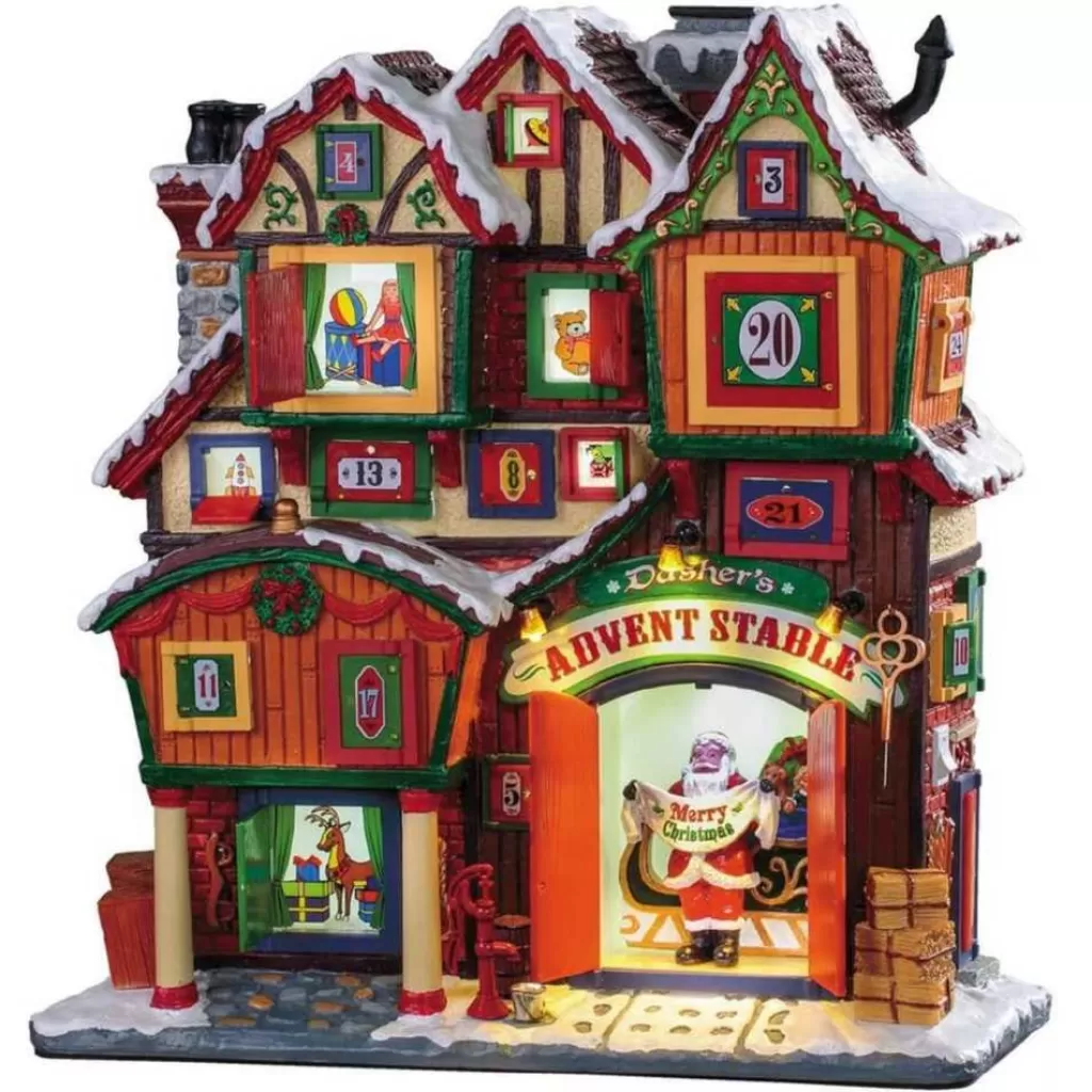 Lemax Dasher Advent Stable 95569 - Facade Collection Cheap