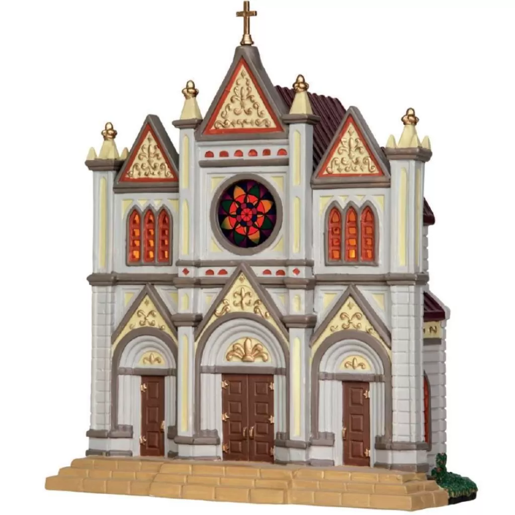 Lemax French Cathedral, B/O Led 25403 Caddington Village Cheap