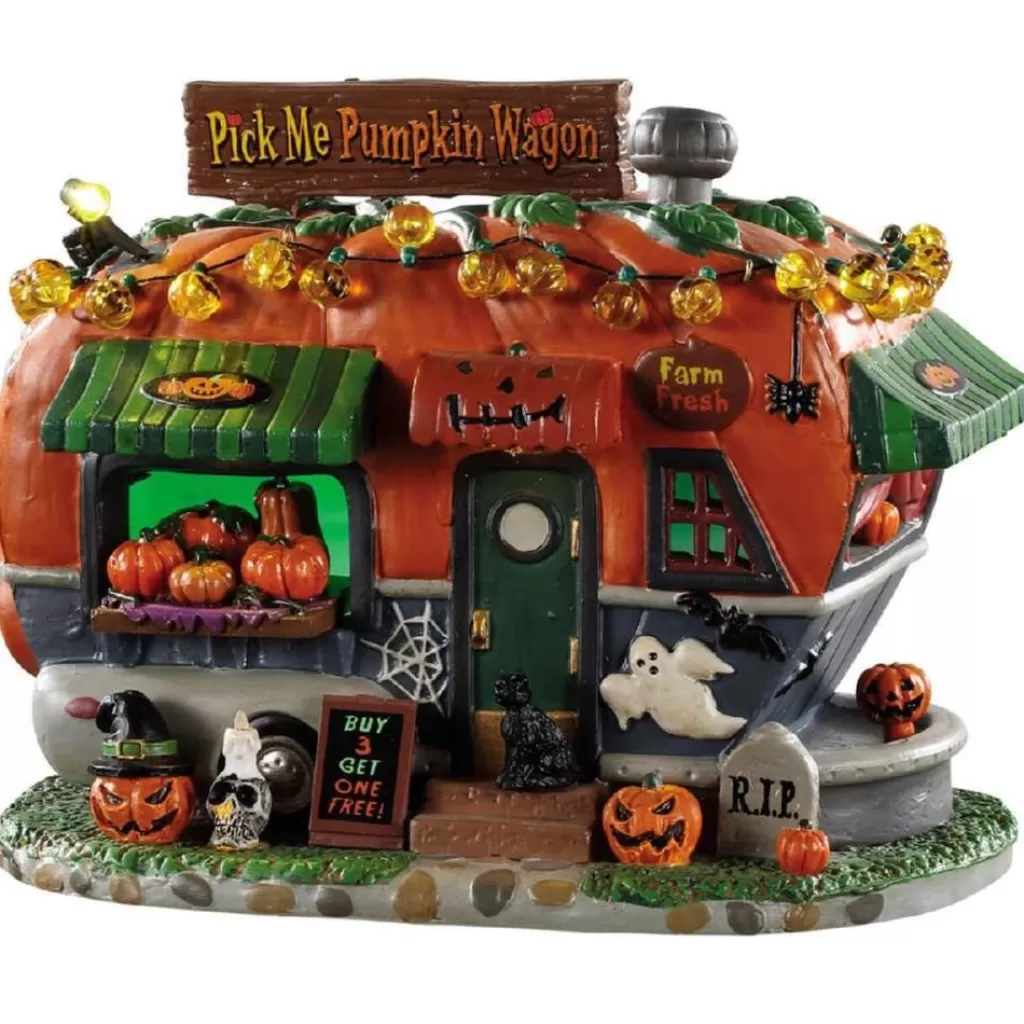 Lemax Pick Me Pumpkin Wagon, B/O (4.5V) 95444 Spooky Town Cheap