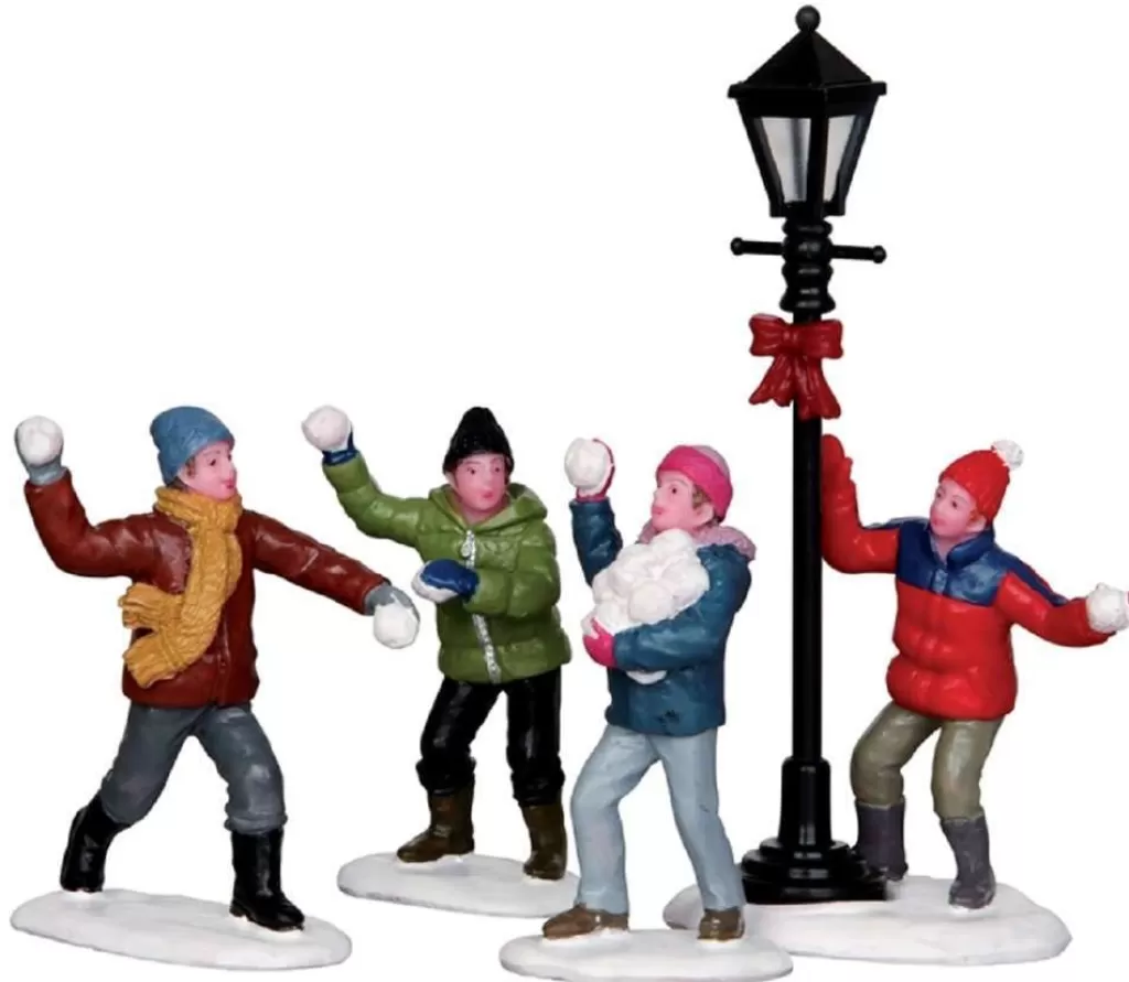 Lemax Snowball Fight Set Of 4 32133 Figurines Fashion