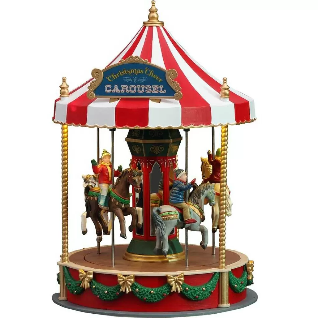 Lemax Village 2021 Christmas Cheer Carousel 14821 Cheap