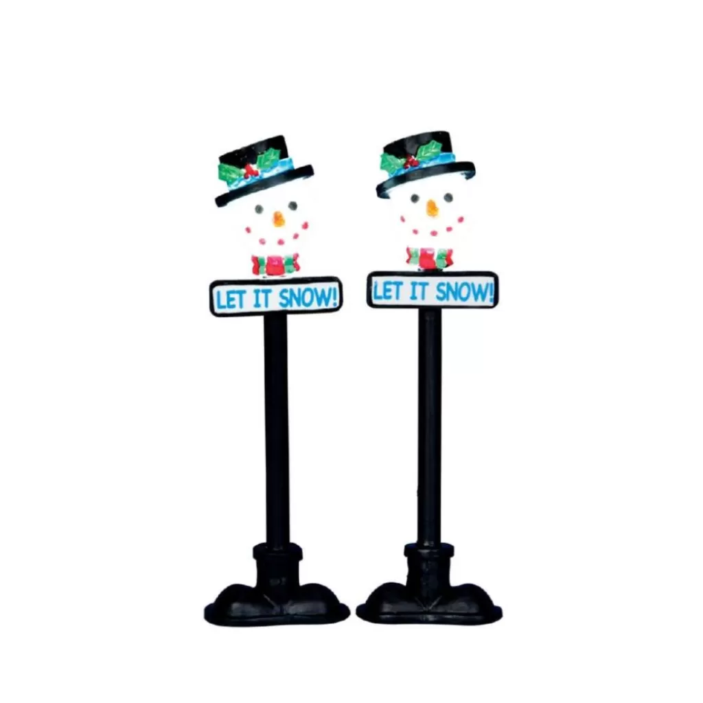 Lemax Village 34640 Snowman Street Lamp, Set Of 2, B/O (4.5V) 34640 Clearance