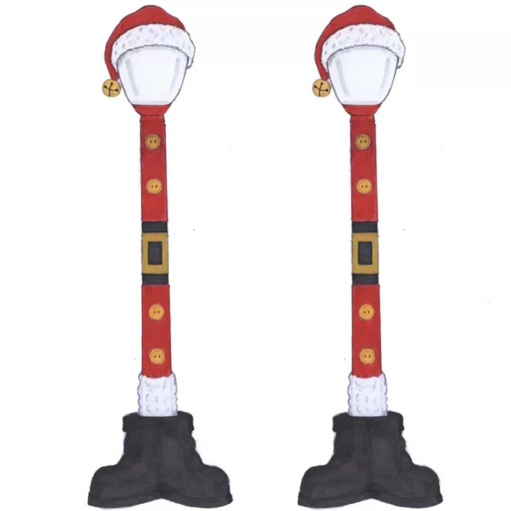 Lemax Village 64067 Santa Street Lamp, Set Of 2, B/O (4.5V) 64067 Cheap
