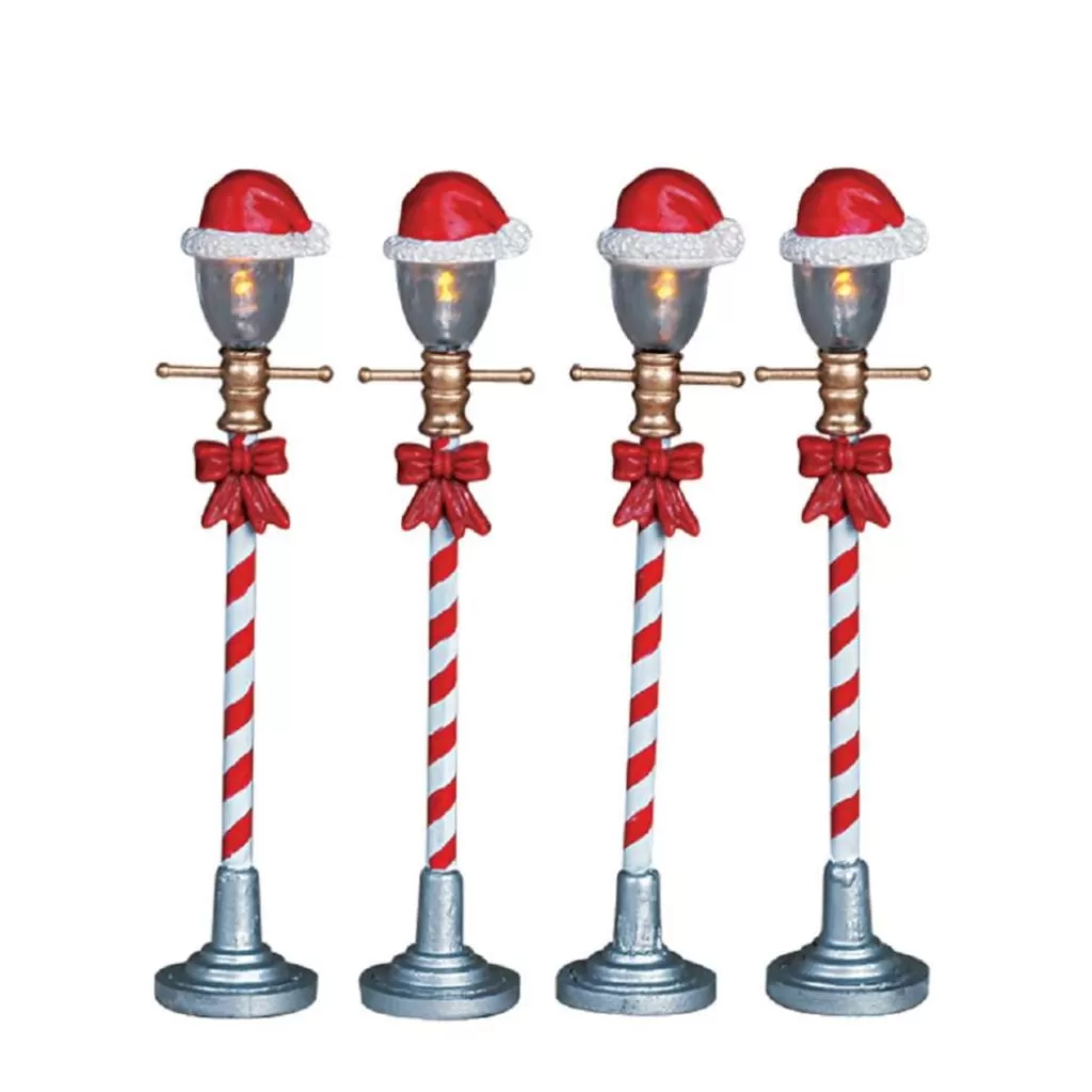 Lemax Village 64472 Santa Hat Street Lamp, Set Of 4, B/O (4.5V) 64472 Best