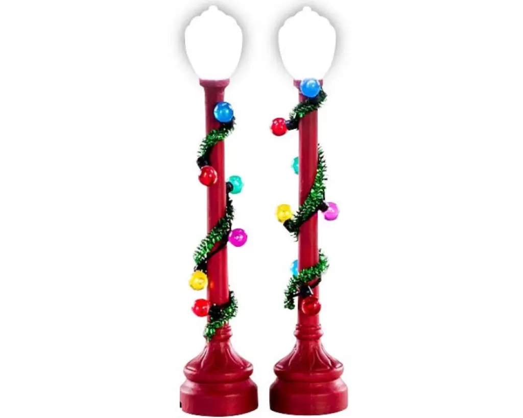 Lemax Village 74229 Red Globe Street Lamp, Set Of 2, B/O (4.5V) 74229 Discount