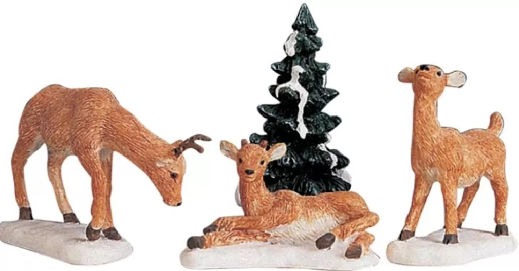 Lemax Villages Dad And Fawns, Set Of 4 92299 Best