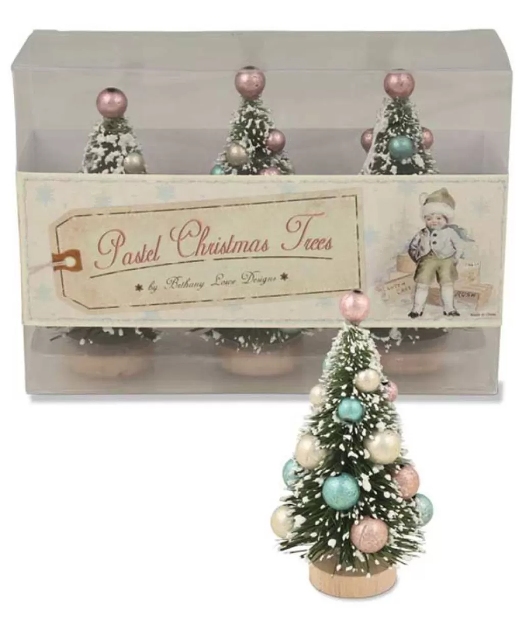 Bethany Lowe Lg4432 Pastel Mini Christmas Trees In Box Outlet