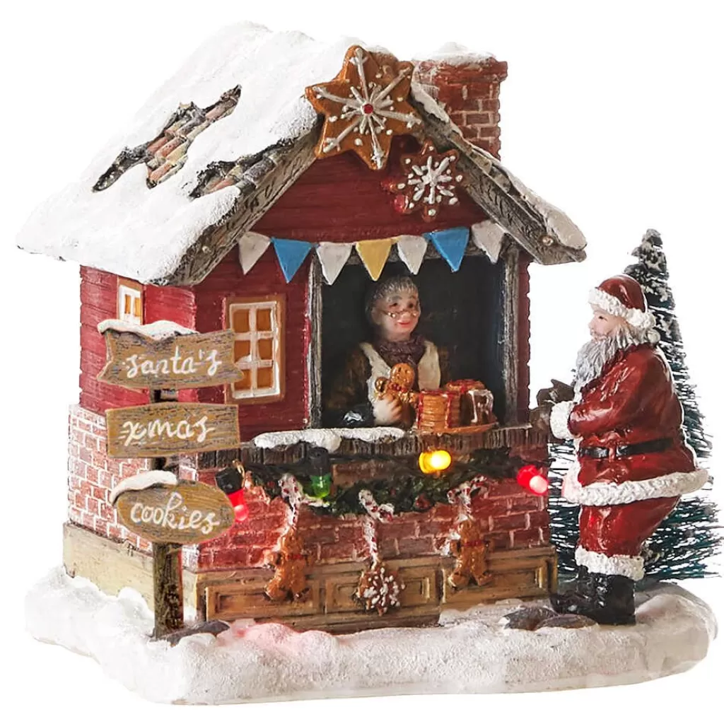 Luville Collectables Christmas Cookie Stall Red Battery Operated 1048480 Cheap