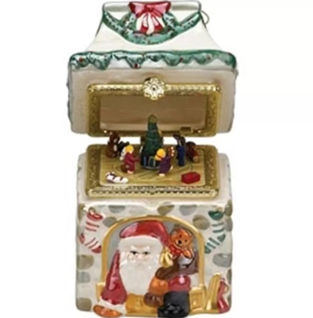 Mr Christmas Mini Porcelain Music Box Santa 16592 Cheap