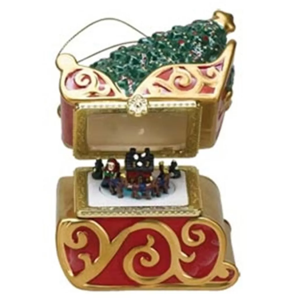 Mr Christmas Mini Porcelain Music Box Sleigh 16596 Flash Sale