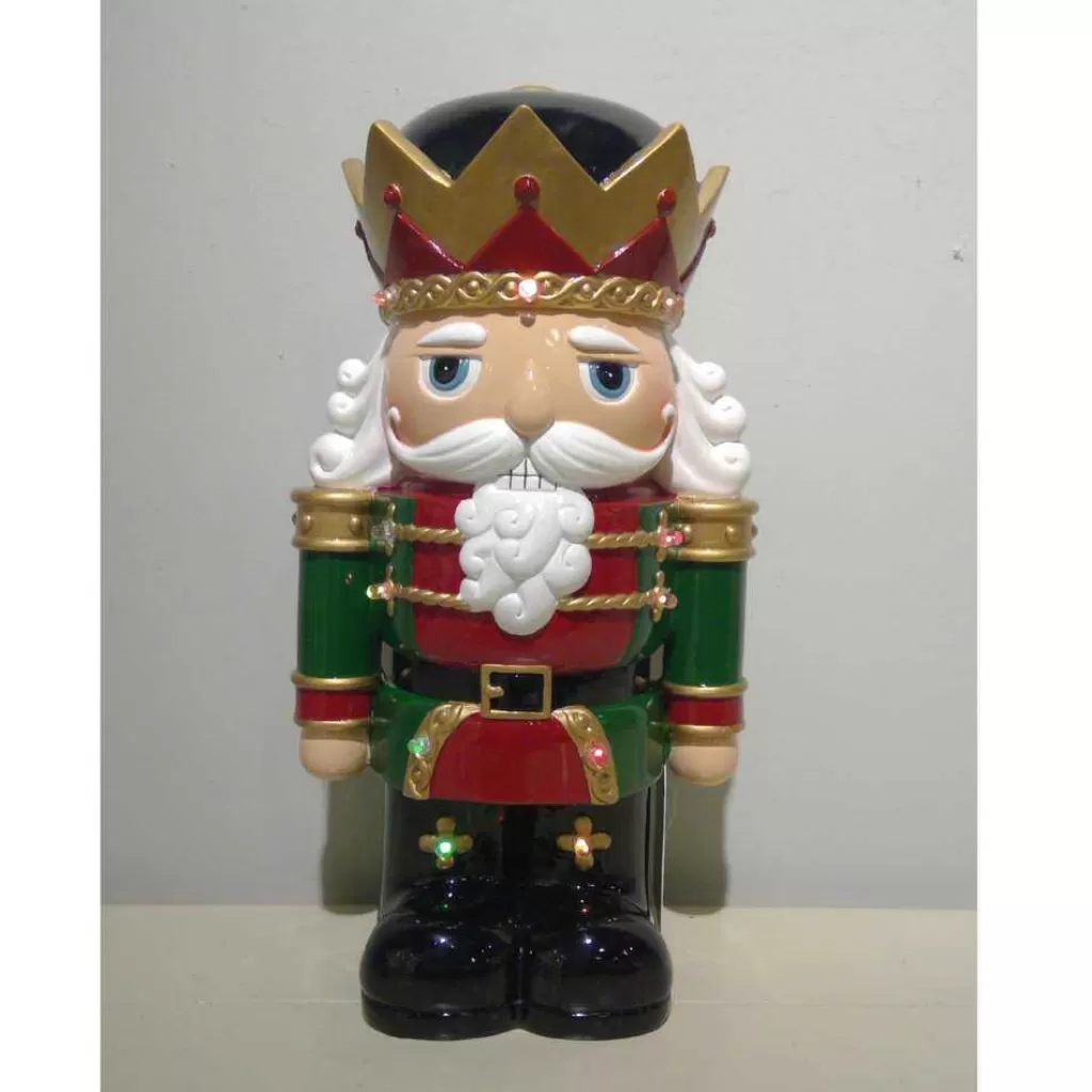 North Pole Nutcracker Small Poly Red And Green-Battery-Led 185522 Best Sale