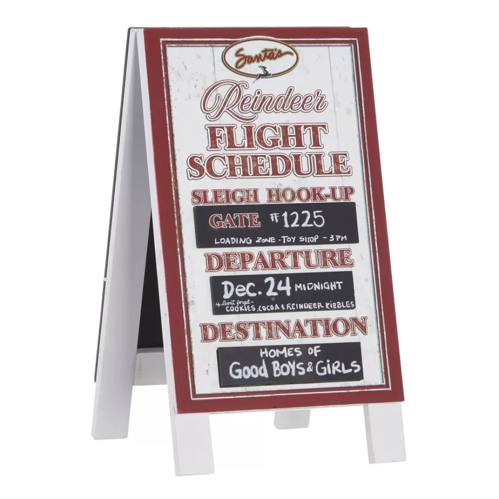 Raz Imports 12Inch Reindeer Flight Schedule Sandwich Board 4116213 Best Sale