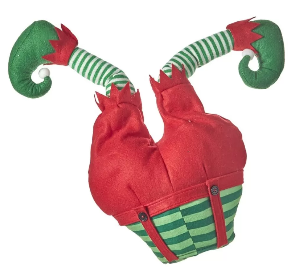 Raz Imports 20Inch Animated Musical Elf Legs 4116344 Red Clearance