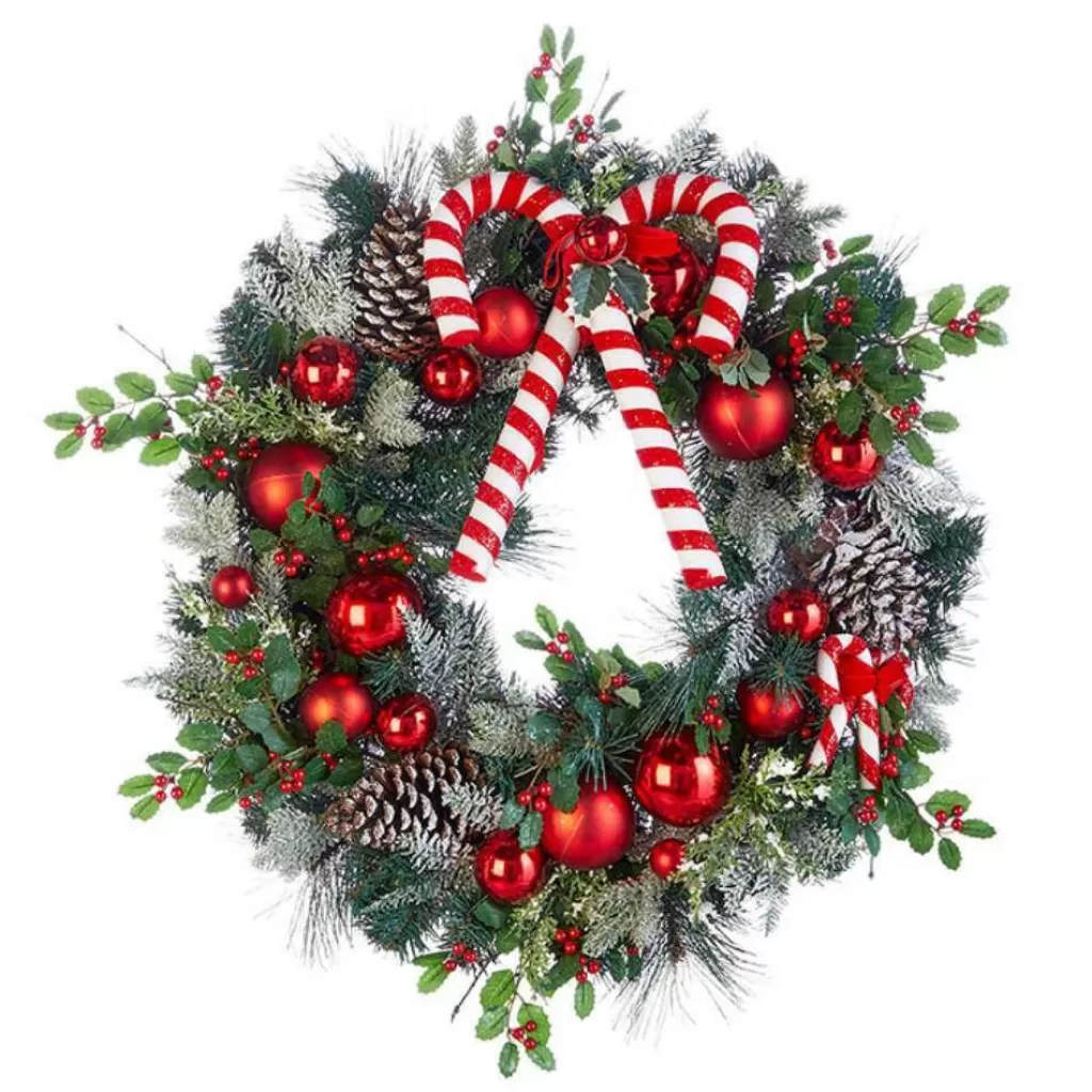 Raz Imports Candy Cane Wreath W4002270 Online