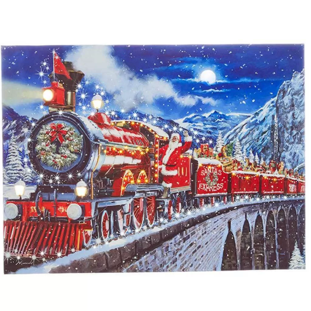 Raz Imports Santa Express Lighted Print 4039400 Outlet