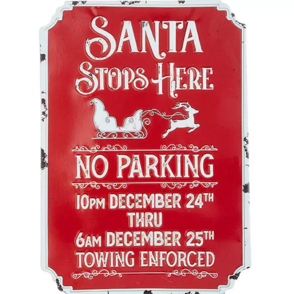 Raz Imports Santa Stops Here Sign 4012342 Clearance